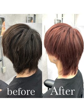 ヘアサロン ドットプラス 町田店(dot. plus) 【三輪 紗弓】ウルフカット×ピンク
