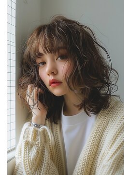 ラナ 新宿(lana) こなれミディアム/顔まわり/レイヤーカット【lana hair 新宿】