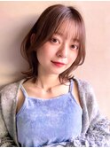 シースルーバングレイヤーカットサイドバング美髪こなれヘア
