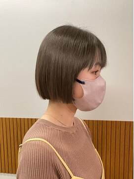 ニール シトロン 名古屋 伏見 丸の内(NEELU citron) 【NEELU_take】オリーブベージュ×ミニボブ