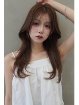 アンジェリカラボ 梅田店(ANGELICA LABO)&nbsp;韓国風くびれレイヤーカット×グレージュ×透明感ブラウン川又