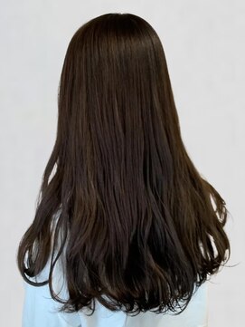 ダークブラウンカラー ロング カール 透明感カラー 20代 30代
