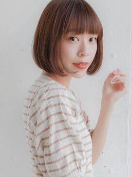 ルティア(Lutia) オレンジベージュ 切りっぱなし 小顔ボブ！