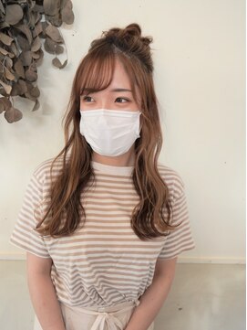 ボアップ 松山店(boappu) #ヘアアレンジ#お団子#ハーフアップ#簡単#ウェーブヘア