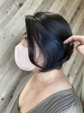 テーラヘアー 蘇我店(TELA HAIR) イヤリングカラー×ブルー