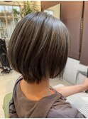 【白髪ぼかしハイライト×大人ショートボブ】＠20代30代40代