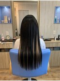 ★メッシュ入りの可愛い人毛プレミアム編込エクステでロング