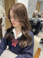 フォンド 津田沼(fond.)&nbsp;黒髪/グレーベージュ/レイヤーロング/前髪パーマ/津田沼