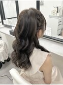 編み込みダウンスタイル