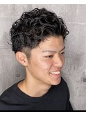 【爽やかビジネスショート】メンズパーマ刈り上げツーブロック