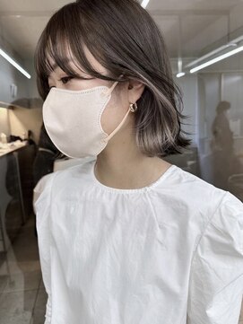 サイン 表参道(SIGN) 韓国ヘアーハッシュカットレイヤーカットグレージュブリーチ無し