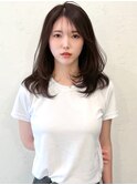 新宿韓国風ミディアムレイヤー夏トレンドブラウンカラー