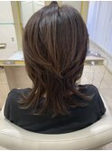 40代50代60代くびれウルフヘア艶カラー白髪ぼかしミディアム