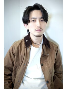 リップスヘアー 銀座(LIPPS hair) 大人のセンターパート 毛流れパーマ