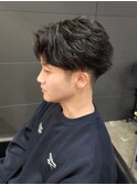 刈り上げセンターパートニュアンスパーマ