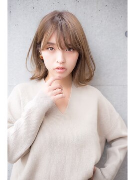 リノ 吉祥寺(Lino kichijoji) 耳かけひし形シルエットの切りっぱなし風ボブ