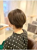 襟足タイトハンサムショート透明感グレージュハイライト/亀戸