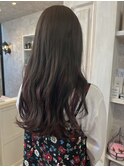 福山市美容室Caary人気 ロング透明感パープルインナーカラー