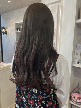 キャアリー(Caary) 福山市美容室Caary人気 ロング透明感パープルインナーカラー