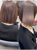 髪質改善ストレート×ボブ