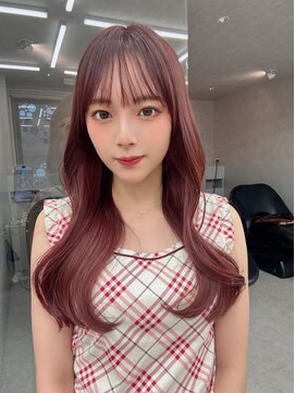ロンド マーレ 天神大名店(Lond mare) ピンクブラウン/暖色カラー/カシスピンク/韓国ヘア/顔周りカット