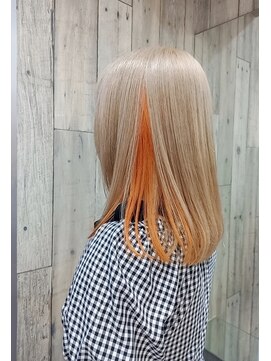 トムキャット(TOM CAT) ケアブリーチdeミルクティー×オレンジインナーカラー