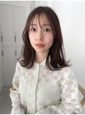エアリーロング ミディアム 卵形 切りっぱなし ツヤカラー