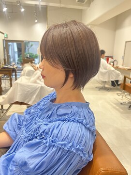 ネイロ 錦糸町(NeiRo) 魅力倍増カールセミディシアーカラーダークアッシュショートヘア