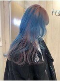デザインカラーピンクカラーブルーカラーブリーチハイトーン