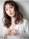 小顔シースルーバング韓国風巻き毛先パーマu戸田公園30代40代