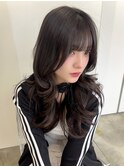 ハッシュカット/無造作レイヤー/くびれ/ロングレイヤー/艶暗髪