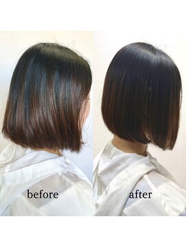 エルプラスヘアー 平尾店(L+hair) 前下がりボブ小顔カット30代40代韓国風アッシュ大人可愛い