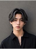 20代センターパート×バレイヤージュカラー×ハイライト