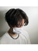 黒髪×ナチュラル×センターパート