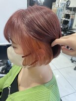 ヘアーデザイン ジェルム(Hair Design germe) ピンク×オレンジ　インナーカラー　--RINA--