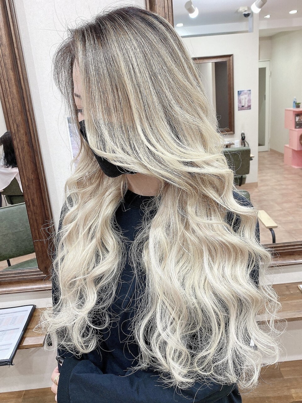 ホワイトブロンド#シールエクステ#外国人風#大人ガーリー#小倉