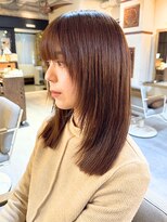 ヘアリゾート粋 ウナム 新宿東口店(enam)&nbsp;顔まわりレイヤー/小顔カット/ブラウン