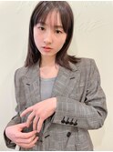 前髪ありセミディ顔まわり切りっぱなし結べるボブ20代30代40代