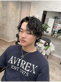 男の色気　グランジパーマ　ツーブロ