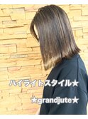 白髪ぼかし　カラー　ハイライト　デジタルパーマ