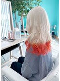 ユーフォリア大人可愛いホワイトカラー×オレンジ裾カラー
