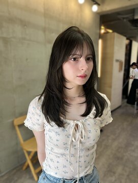 ソルトウォーター(SALT WATER) オリーブグレージュ/レイヤーカット/ブリーチあり/恵比寿/代官山