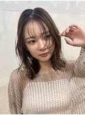 ミディアムヘア/暗めカラー/グランマッシュ/デザインカラー