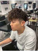 ホワイトメッシュ/ツイスト/ツイスパ/パーマ/メンズ/眉毛