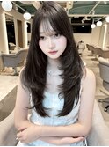 レイヤーカット/顔周りカット/グレージュ