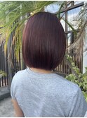 髪質改善美髪ストレート＆ボルドーカラー