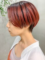 テトヘアー(teto hair)&nbsp;ハンサムショート、ピンクベージュ、前下がりショート