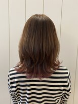 アドラーブル 松崎店(adorable) 20代30代40代★大人かわいい◎襟足ピンクカラー×外ハネミディ