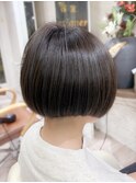 ツーブロック ブラウン ショートボブ
