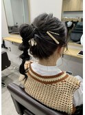 玉ねぎポニーヘアセット